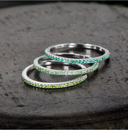 White Gold Ring with Natural gemstones