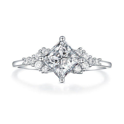 14k White  gold plated Moissanite Ring