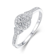 10K White  gold plated Moissanite Ring