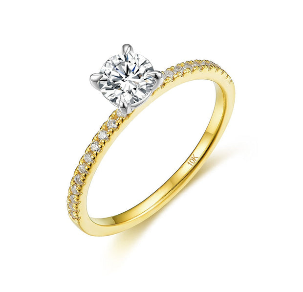 10K Yellow  gold plated Moissanite Ring