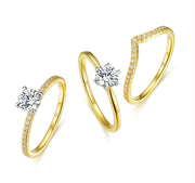 10K Yellow  gold plated Moissanite Ring