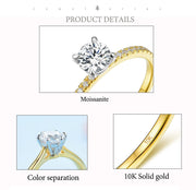 10K Yellow  gold plated Moissanite Ring
