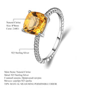Silver Ring with 2.60ct Round Natural Citrine