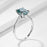 10K Solid White  gold plated Ring With White/Green Oval Moissanite
