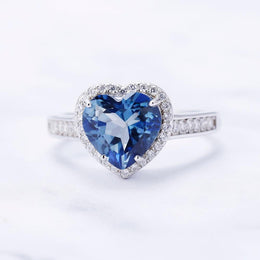 Sterling Silver Heart Shape 2.47Ct Natural Iolite Blue Mystic Quartz