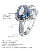 Sterling Silver Heart Shape 2.47Ct Natural Iolite Blue Mystic Quartz