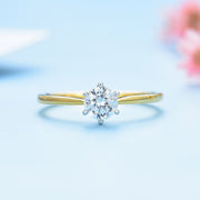 10K Yellow  gold plated moissanite Ring