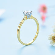 10K Yellow  gold plated moissanite Ring