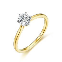 10K Yellow gold moissanite Ring