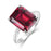 Silver ring with simulated Emerald/Ruby