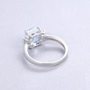Natural Sky Blue Topaz on silver ring