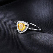 0.74Ct Natural Yellow Citrine Gemstone on silver band