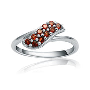 Silver Ring with Natural Garnet Gemstone