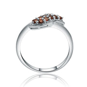 Silver Ring with Natural Garnet Gemstone
