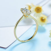 10K Yellow  gold plated Ring with solitaire moissanite