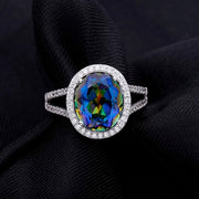 Silver Ring with Mystic Quartz Gemstone