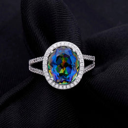 Silver Ring with Mystic Quartz Gemstone