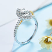 White  gold plated Moissanite Ring