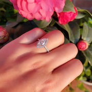 White  gold plated Moissanite Ring