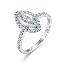 White  gold plated Moissanite Ring
