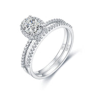 10K white  gold plated Natural moissanite set