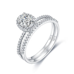 10K white gold Natural moissanite set