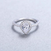 Sterling Silver Halo Ring 1.36Ct Natural Red Garnet