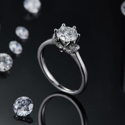 Crown Moissanite Ring 0.5c/1.0c