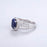 Natural Oval Blue Sapphire on silver band