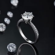 Classic Style Moissanite Ring 0.5c/1.0c/1.5c/2.0c/3.0c