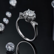 Moissanite Flower Ring 1.0c