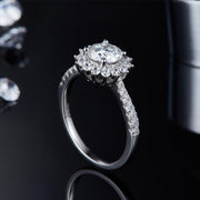 Sunflower Moissanite Ring 1.0c/1.5c/2.0c/3.0c