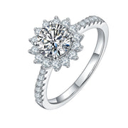 Sunflower Moissanite Ring 1.0c/1.5c/2.0c/3.0c