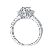 Sunflower Moissanite Ring 1.0c/1.5c/2.0c/3.0c