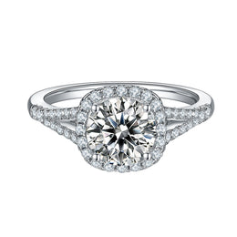 Halo Moissanite Ring 1.5c/2.0c/3.0c