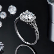 Halo Moissanite Ring 1.5c/2.0c/3.0c