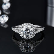 Halo Moissanite Ring 1.5c/2.0c/3.0c