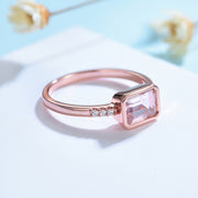 Rose Gold Emerald Gemstone Ring
