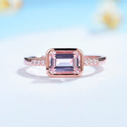 Rose  gold plated Emerald Gemstone Ring