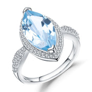 4.34Ct Marquise Natural Amethyst on silver ring