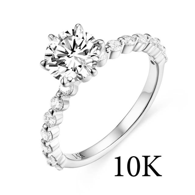 10k/14k White/Yellow/Rose Gold Moissanite Ring