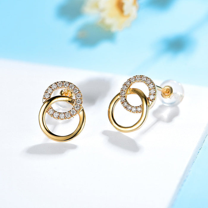 10k/14k Rose/Yellow/White Gold Diamond Ear Rings