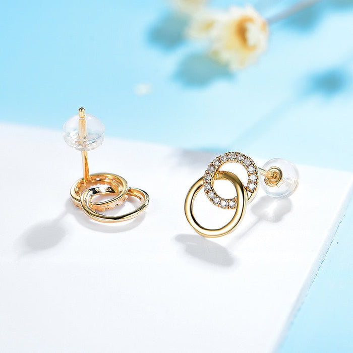 10k/14k Rose/Yellow/White Gold Diamond Ear Rings
