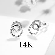10k/14k Rose/Yellow/White  gold plated Diamond Ear Rings