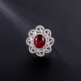Vintage Silver Ring with simulated ruby