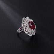 Vintage Silver Ring with simulated ruby