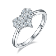 Heart Moissanite Ring 0.3c