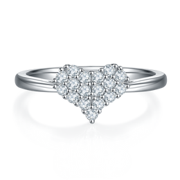 Heart Moissanite Ring 0.3c