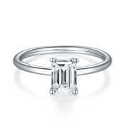 Moissanite emerald cut Ring 1.0c