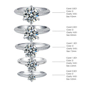 Moissanite Ring 1.0c/2.0c/3.0c